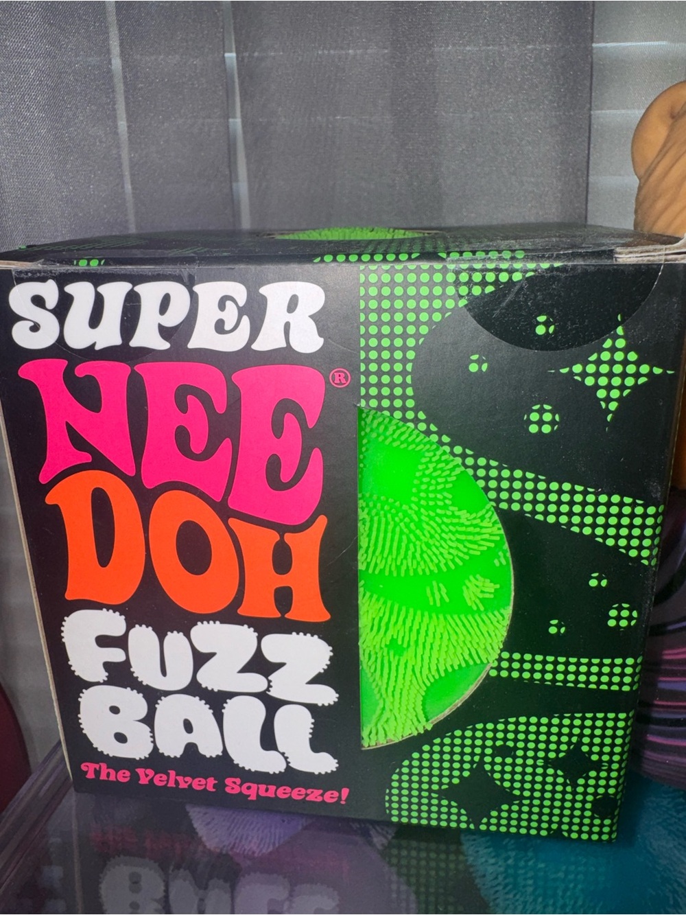 Schylling Needoh Green Super Fuzz Ball The Velvet Squeeze Authentic & Sealed